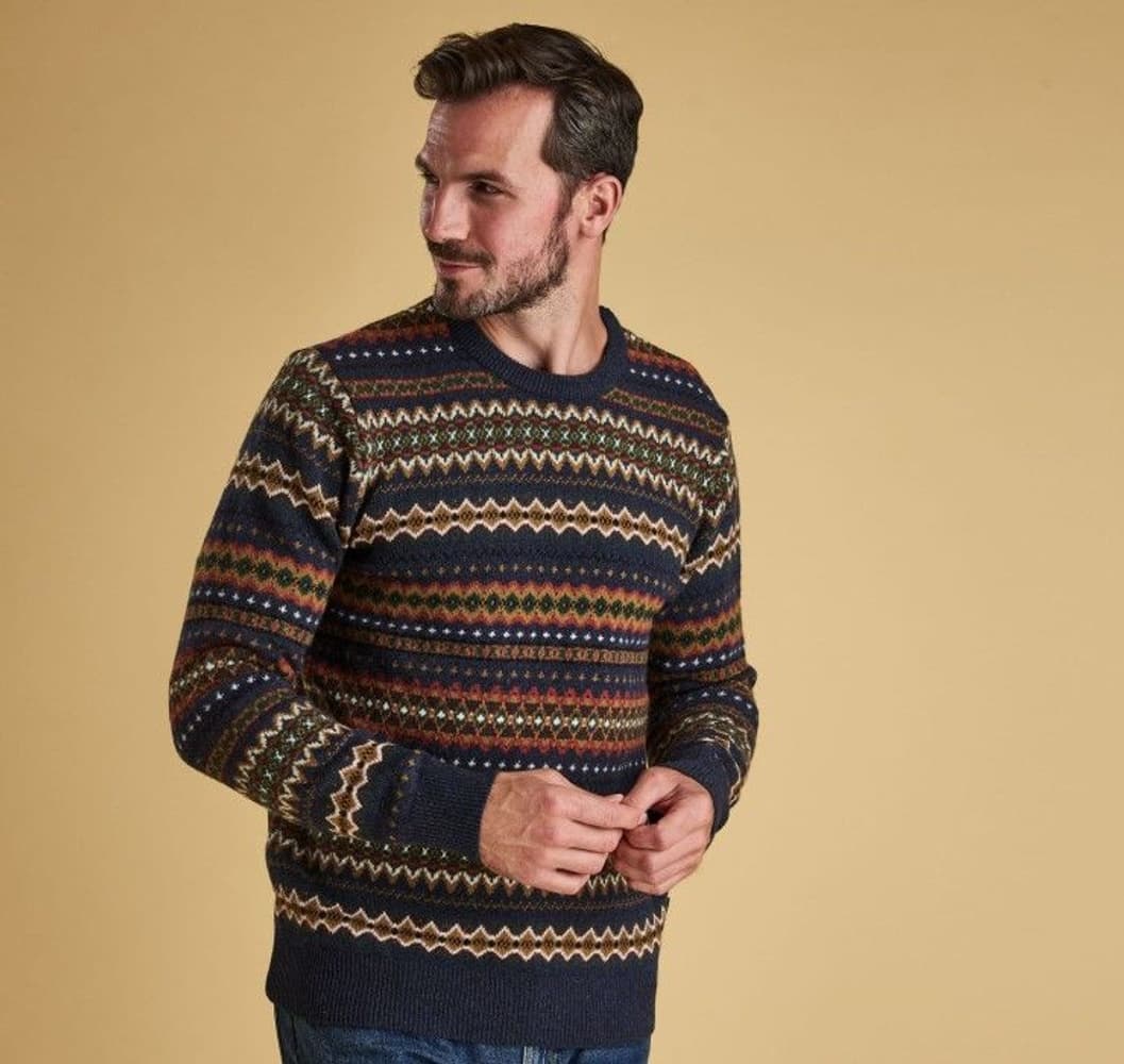 M's Case Fair Isle Crew Neck Navy Marl, view: 4