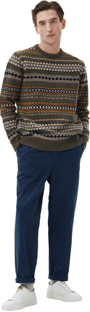 M's Case Fair Isle Crew Neck Willow Green, view: 4