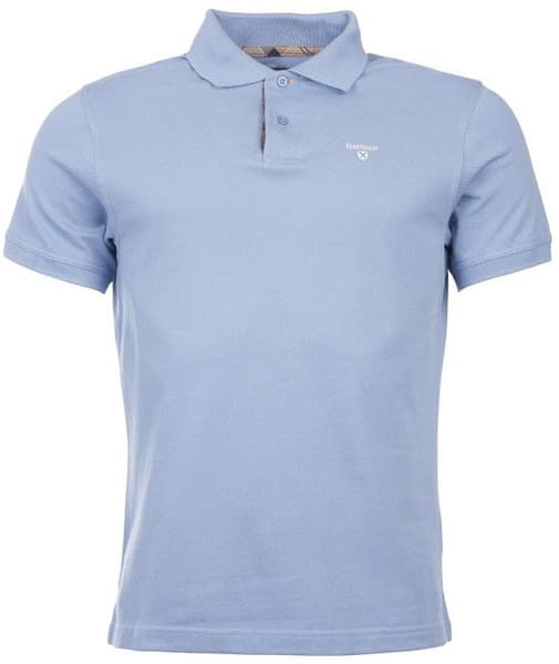 M's Tartan Pique Polo Shirt Sky Marl, view: 0