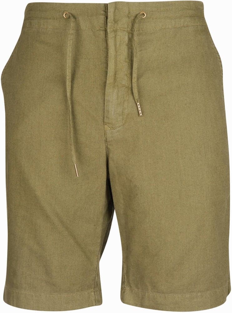 M's Linen Cotton Mix Shorts Military Green, view: 0