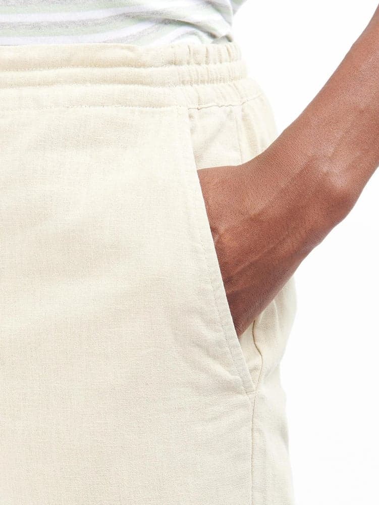 M's Linen Cotton Mix Shorts Light Stone, view: 3