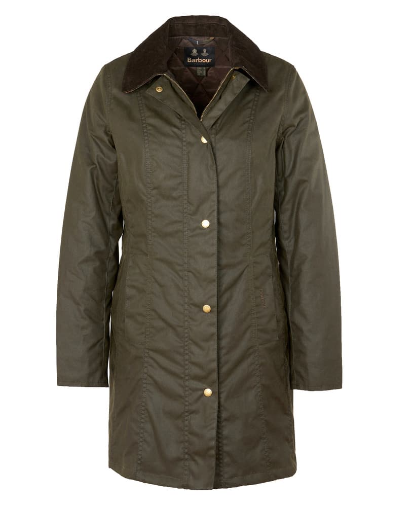 W's Belsay Padded Wax Jacket Dark Olive, view: 0