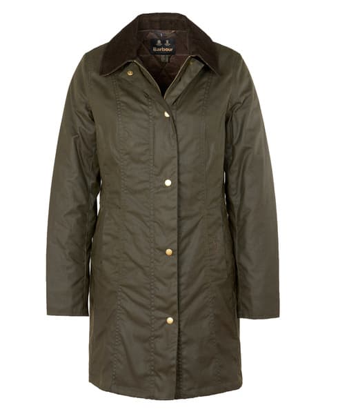 W's Belsay Padded Wax Jacket Dark Olive, view: 0