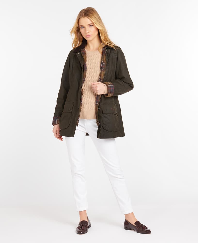W's Classic Beadnell Wax Jacket Olive, view: 3