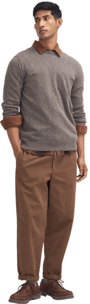M's Essential Lambwool Crew Neck Dark Stone, view: 5