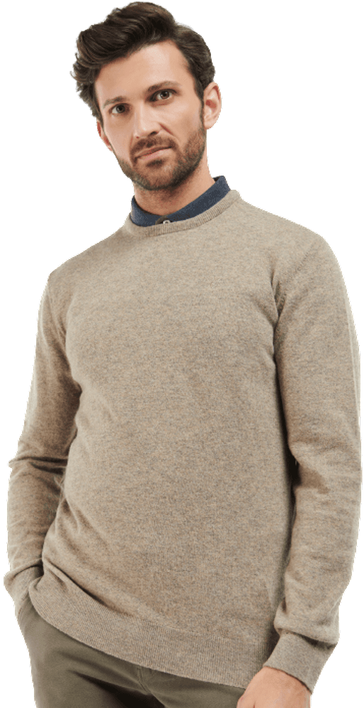 M's Essential Lambswool Crew Neck Neck Fossil, view: 2