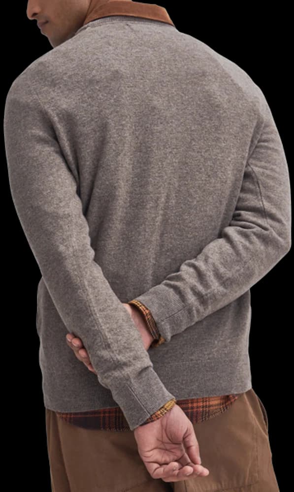 M's Essential Lambwool Crew Neck Dark Stone, view: 2