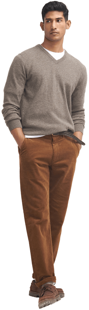 M's Stretch Tailored Fit Corduroy Dark Honey, view: 5