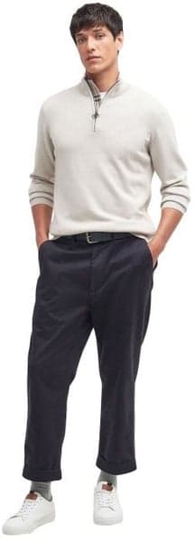 M's Cotton Half Zip Knitted Jumper Mist, view: 6