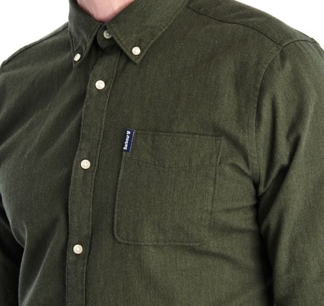 M's Don Herringbone 1 Tailored Shirt Forest, view: 2