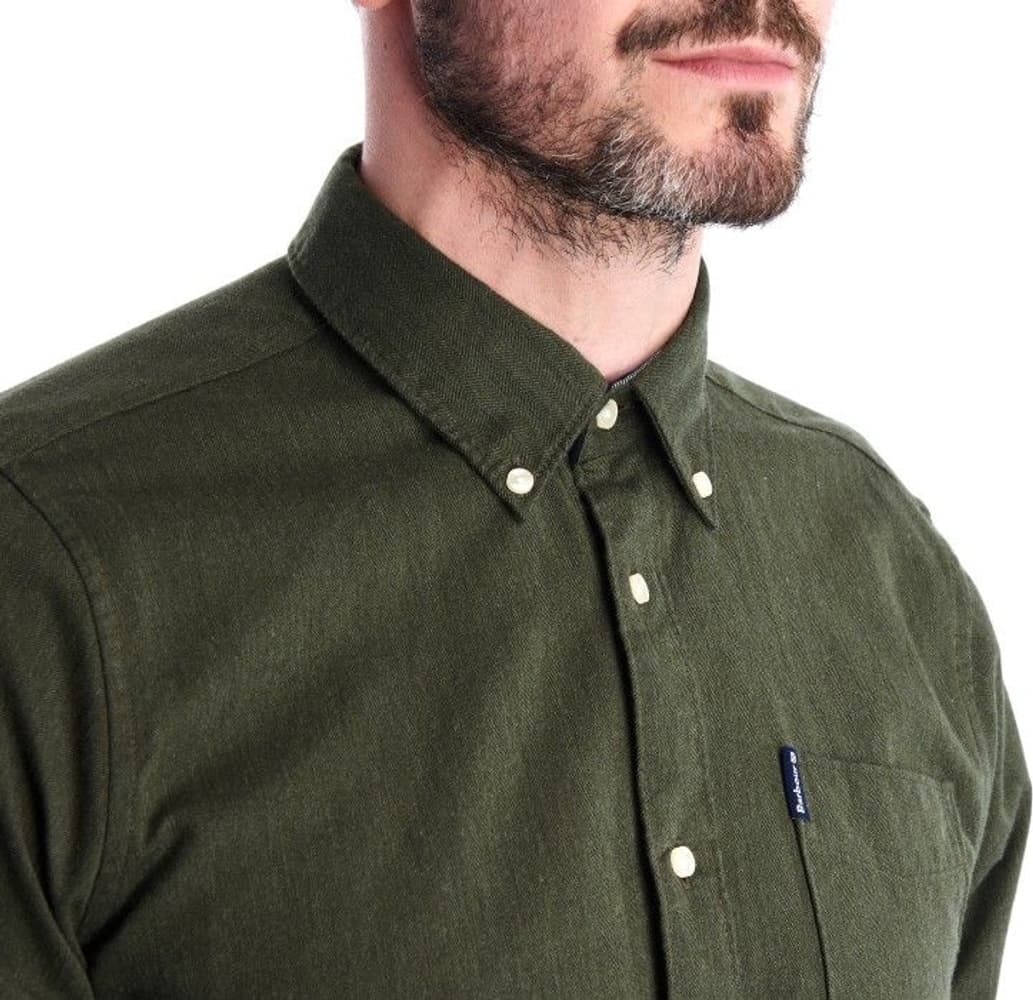 M's Don Herringbone 1 Tailored Shirt Forest, view: 1