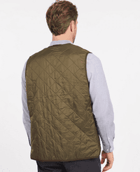 M's Polarquilt Waistcoat Zip In Liner Dark Olive Check - view: 2