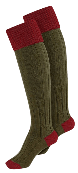 W's Shooting Sock Red/Olive, view: 0