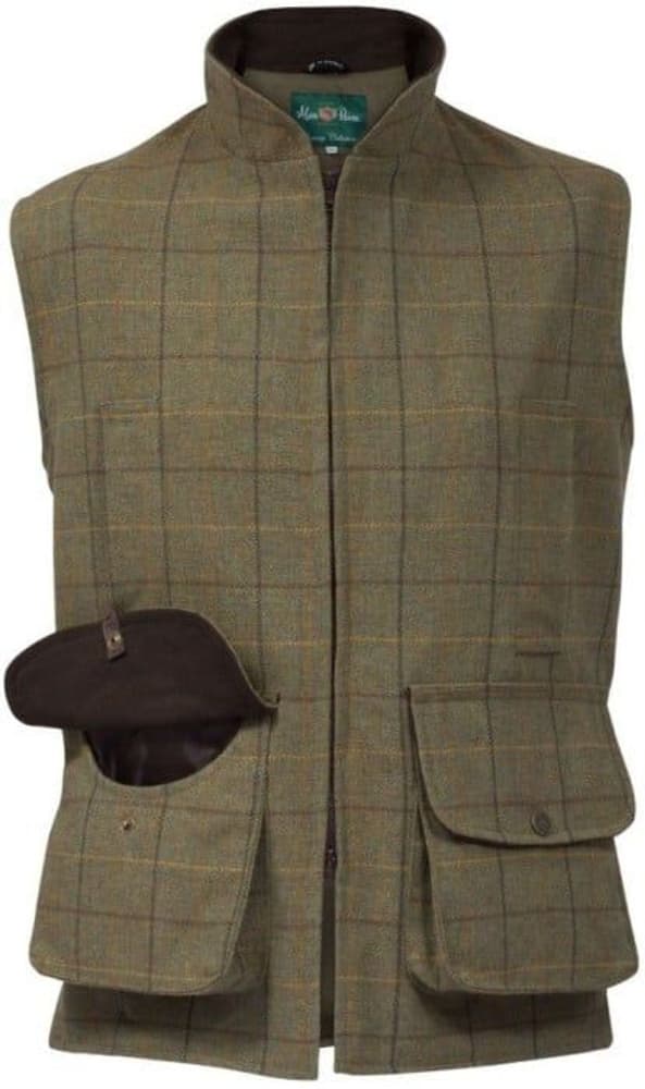 M's Rutland Tweed Waistcoat Dark Moss, view: 0