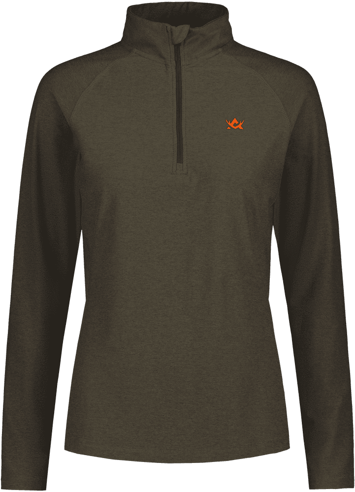 W's CoolDry Half-Zip Top Moss Brown, view: 0