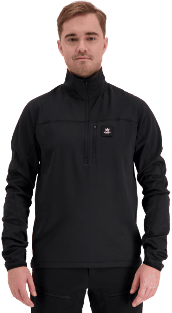 M's ThermoDry Half-Zip Top Black, view: 2