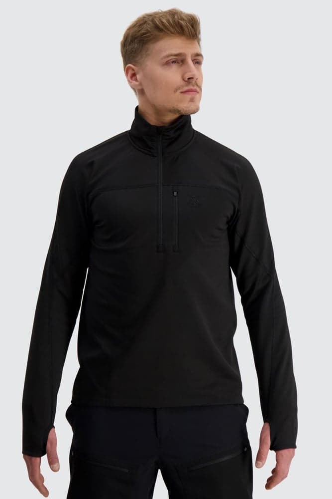 M's ThermoDry Half-Zip Top Black, view: 1
