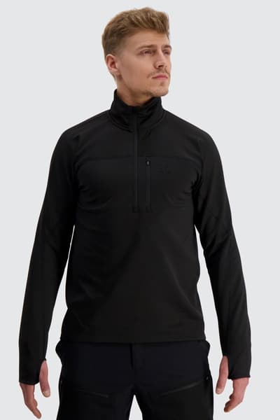 M's ThermoDry Half-Zip Top Black, view: 1