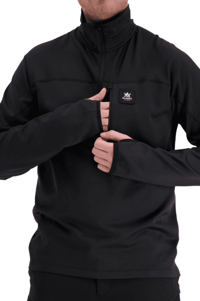M's ThermoDry Half-Zip Top Black, view: 5