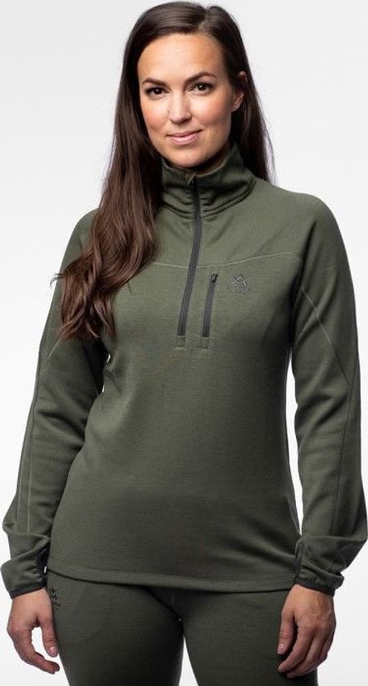 W's Merino Mid Layer Half-Zip Hunting Green, view: 1