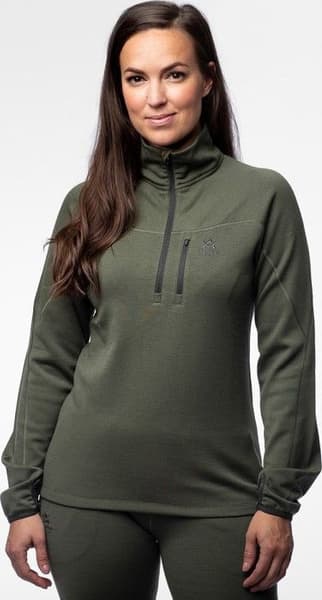 W's Merino Mid Layer Half-Zip Hunting Green, view: 1