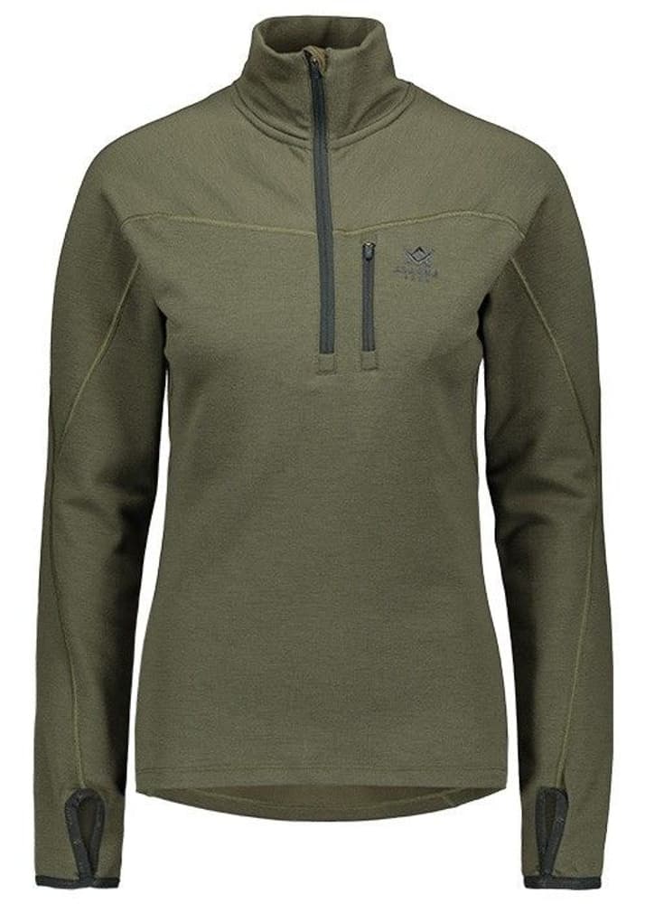 W's Merino Mid Layer Half-Zip Hunting Green, view: 0