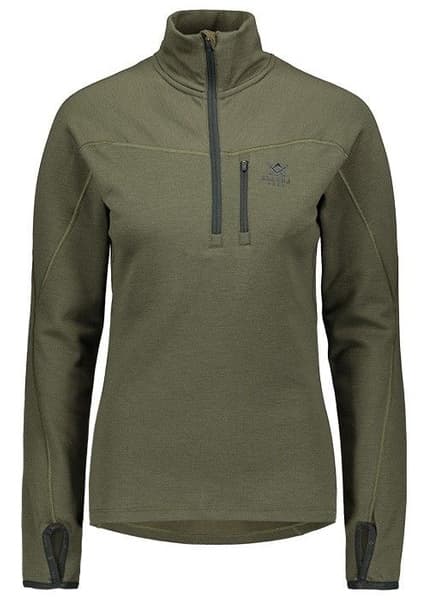 W's Merino Mid Layer Half-Zip Hunting Green, view: 0