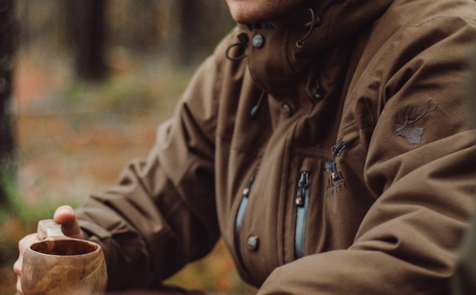 Tundra Padded Hunting Jacket Forest Brown, view: 3