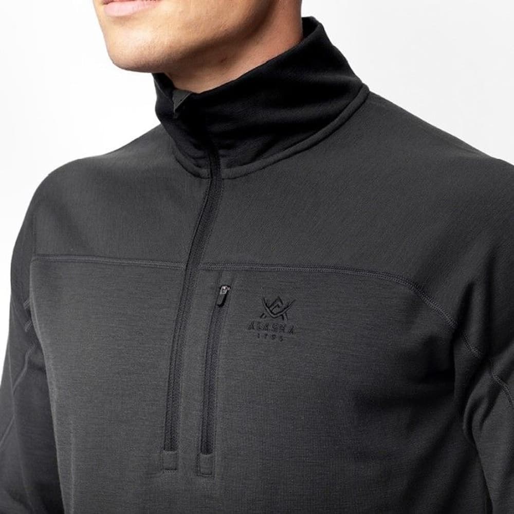 M's Merino Mid Layer Half-Zip Top Dark Grey, view: 3
