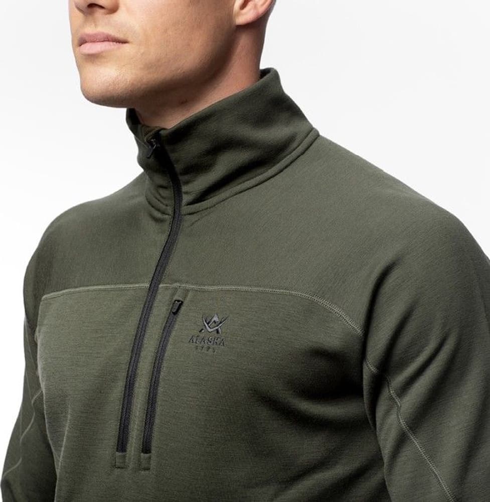 M's Merino Mid Layer Half-Zip Top Hunting Green, view: 3