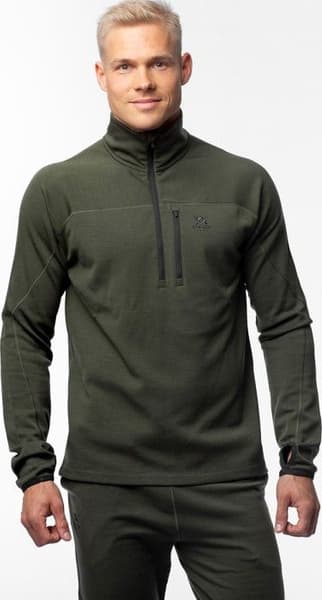 M's Merino Mid Layer Half-Zip Top Hunting Green, view: 1