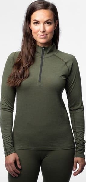 W's Merino Base Layer Half-Zip Top Hunting Green, view: 1