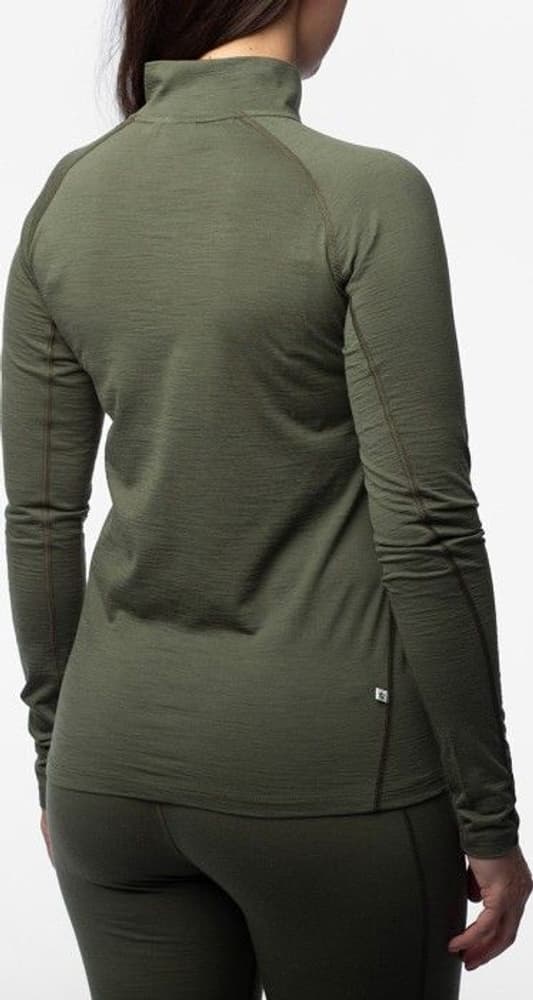 W's Merino Base Layer Half-Zip Top Hunting Green, view: 2