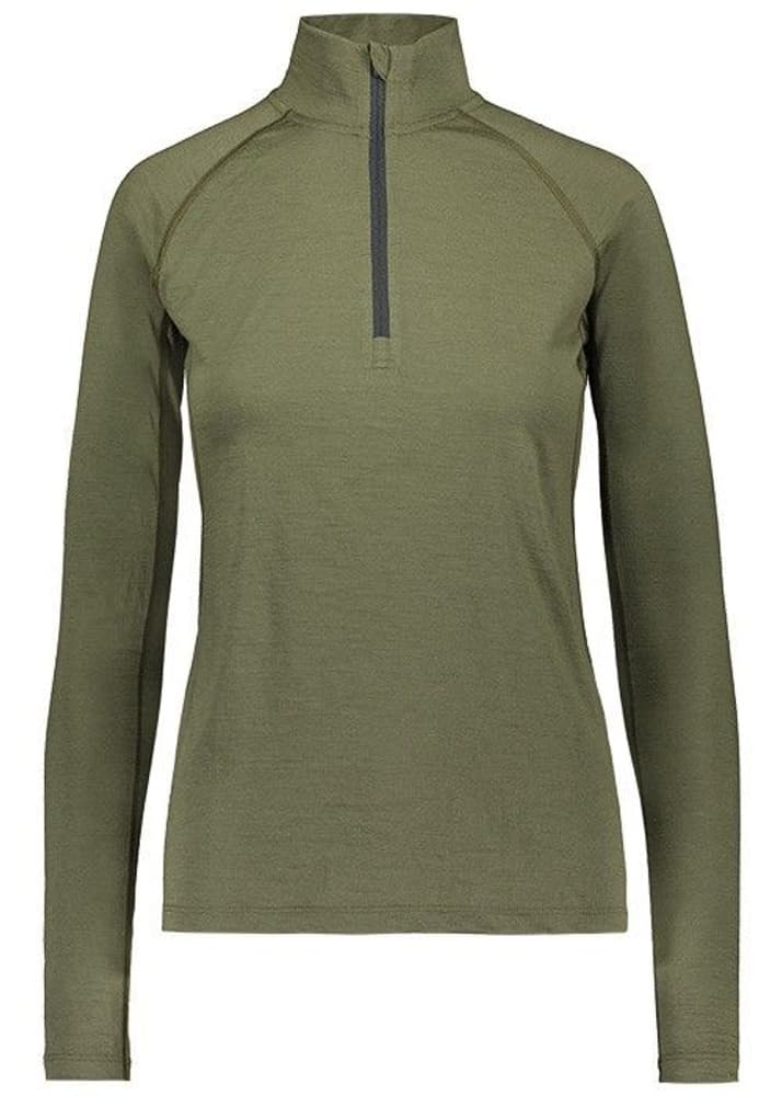 W's Merino Base Layer Half-Zip Top Hunting Green, view: 0