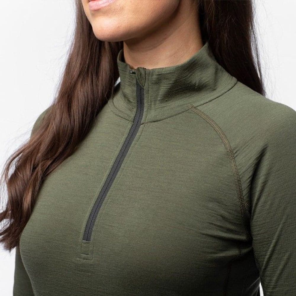W's Merino Base Layer Half-Zip Top Hunting Green, view: 3