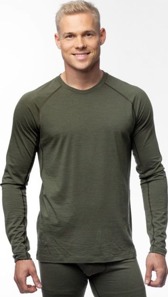 M's Merino Base Layer Crewneck Top Hunting Green, view: 1