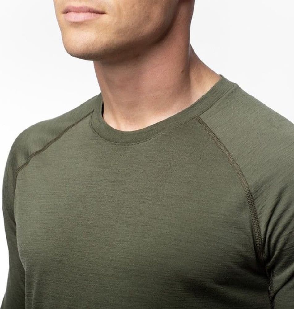 M's Merino Base Layer Crewneck Top Hunting Green, view: 3