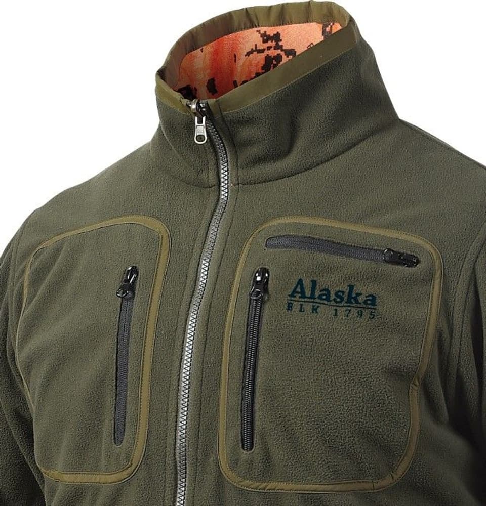 Reversible Windproof Fleece Jacket Green/Blindtech Blaze, view: 2