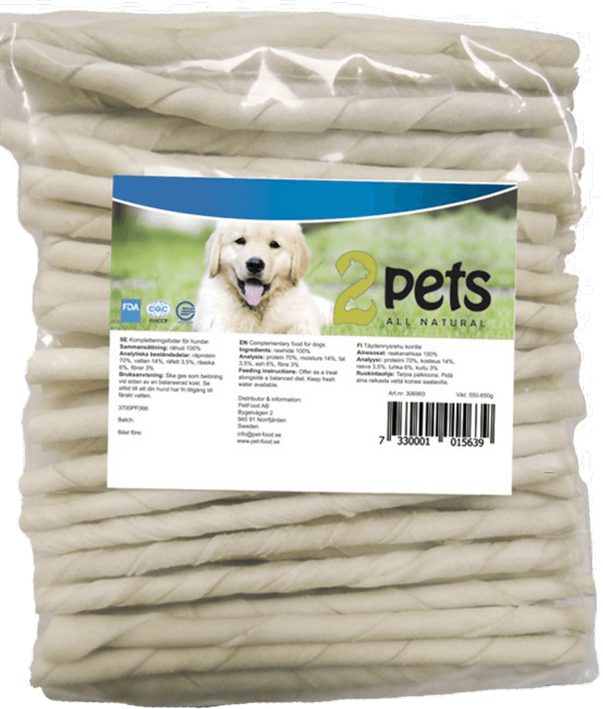 2Pets 100st Tuggpinne Vit ca 12,5cm 8mm, view: 0