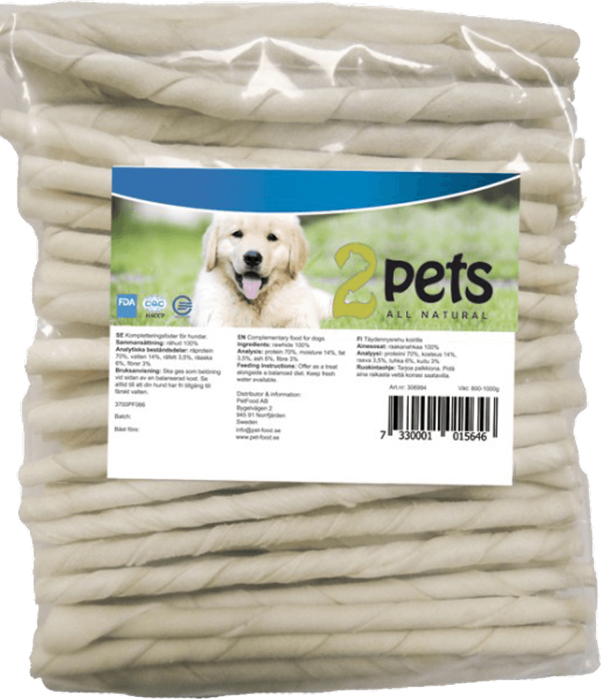 2Pets 100st Tuggpinne Vit ca 12,5cm 10mm, view: 0