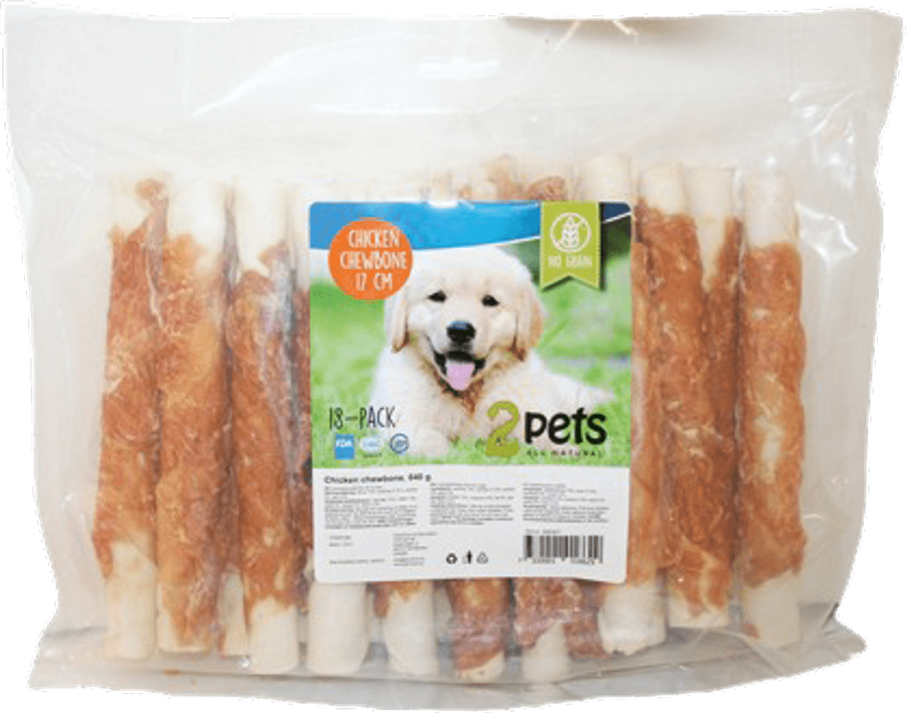 Tuggrulle m kycklingfilé 17cm 18-pack XL 840g, view: 0