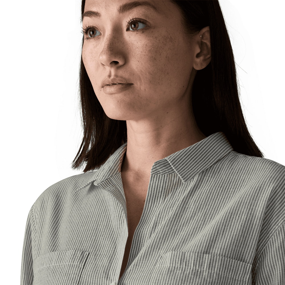 W's Lw A/C Buttondown Solstice Stripe: Smolder Blue, view: 4