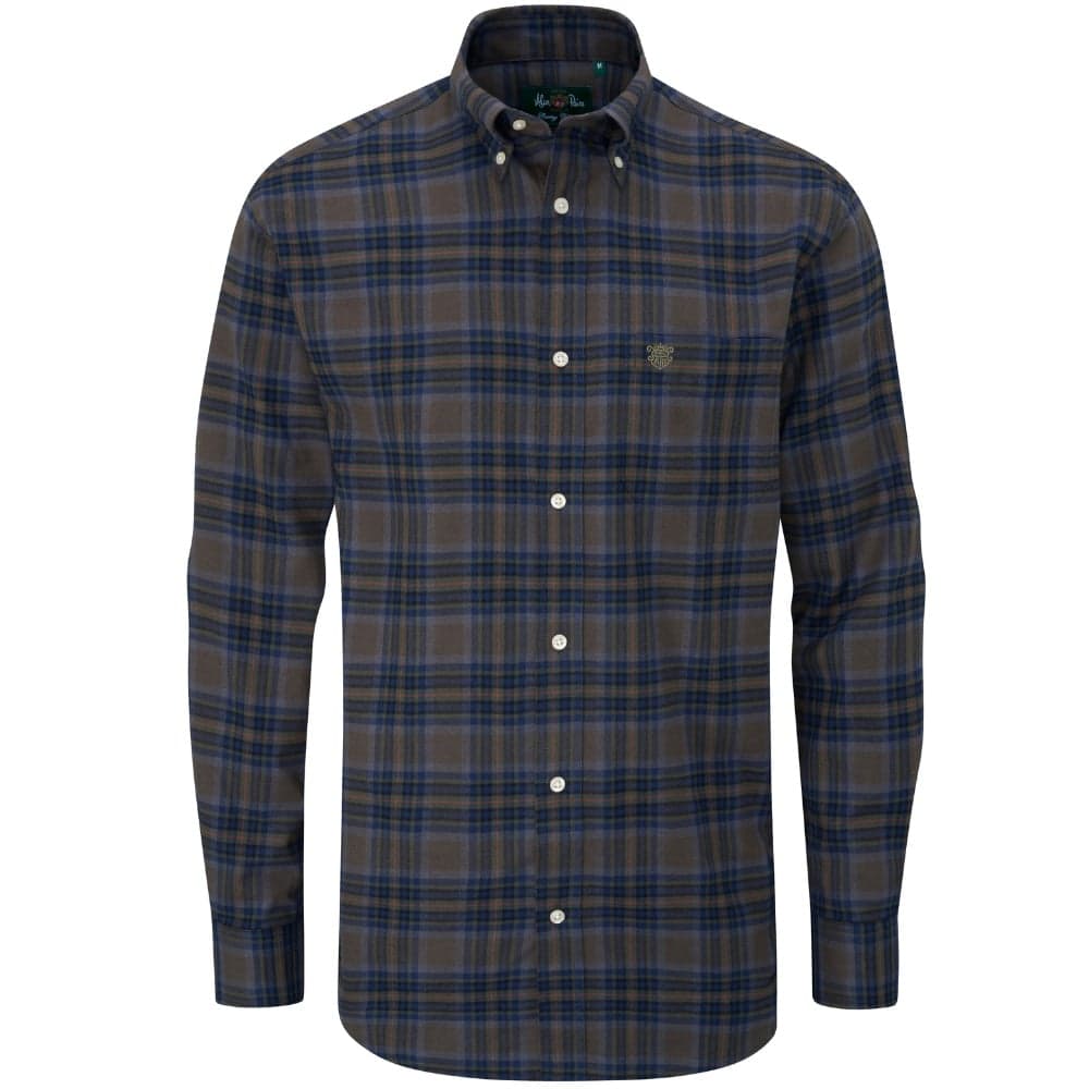 M's Ilkley Flannel Bd Shirt Green/Blue Check, view: 0