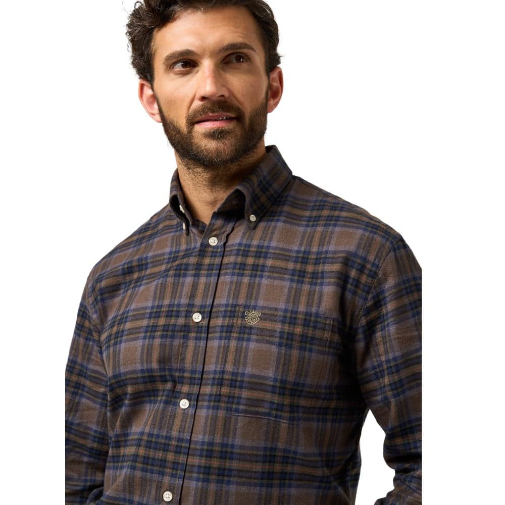 M's Ilkley Flannel Bd Shirt Green/Blue Check, view: 4