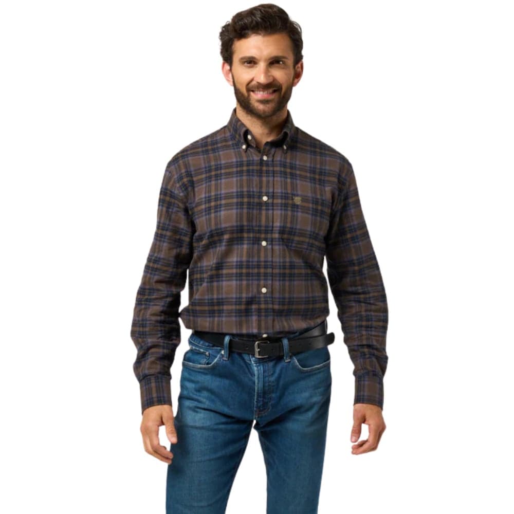 M's Ilkley Flannel Bd Shirt Green/Blue Check, view: 1