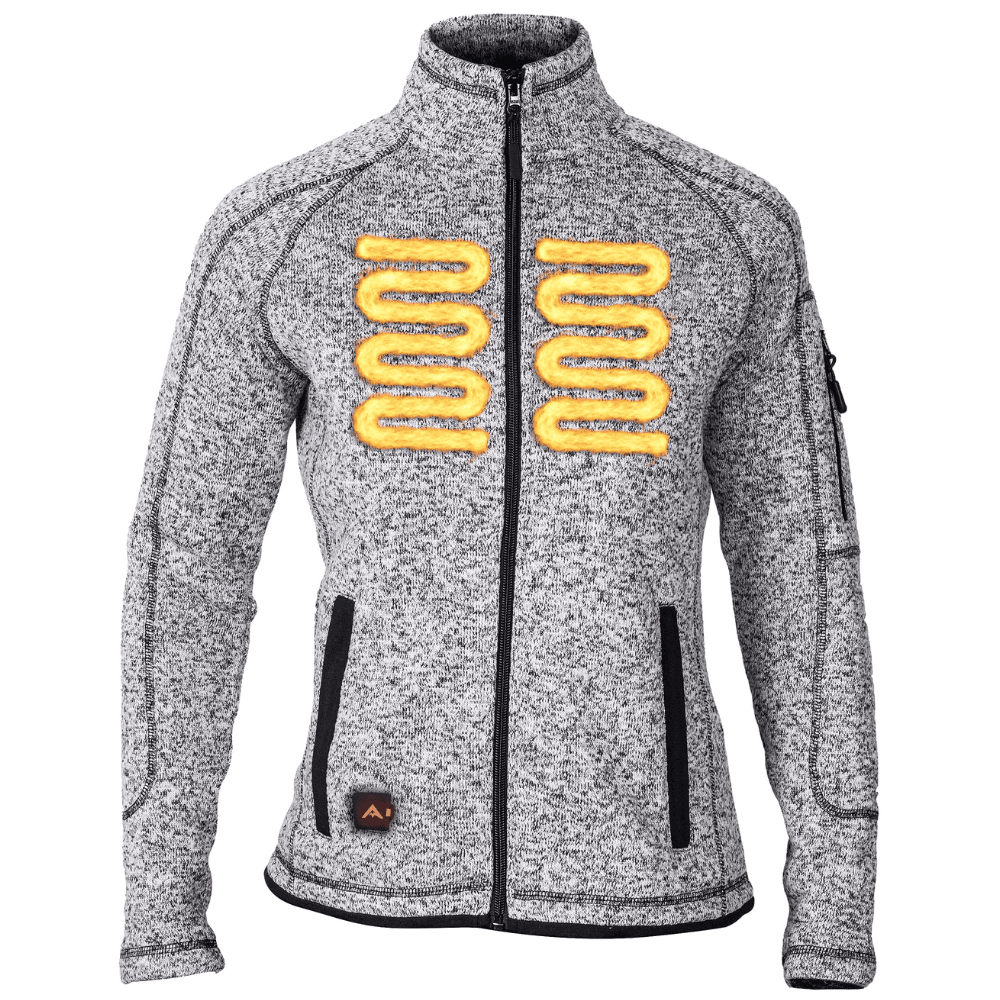 Heat Weaveguard Stickad Värmejacka Dam inkl Powerbank Gråmelerad, view: 2