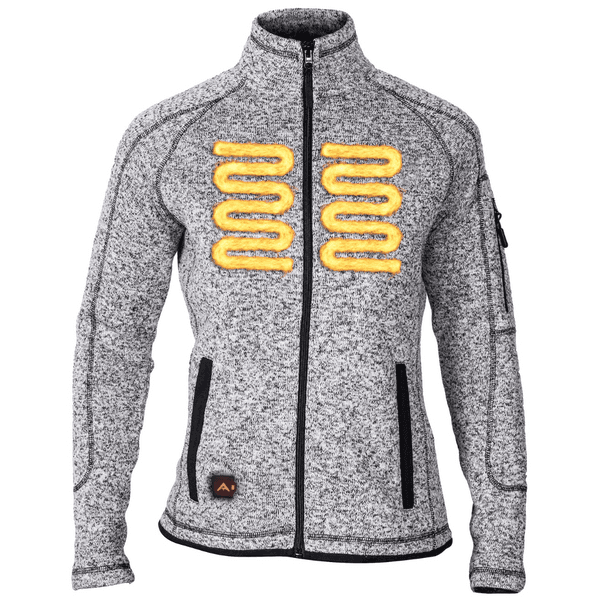Heat Weaveguard Stickad Värmejacka Dam inkl Powerbank Gråmelerad, view: 2