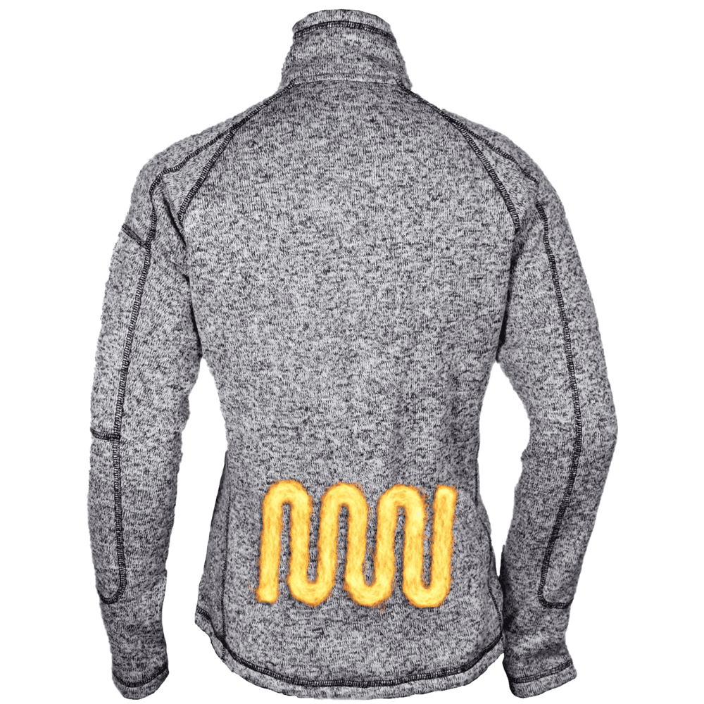 Heat Weaveguard Stickad Värmejacka Dam inkl Powerbank Gråmelerad, view: 3