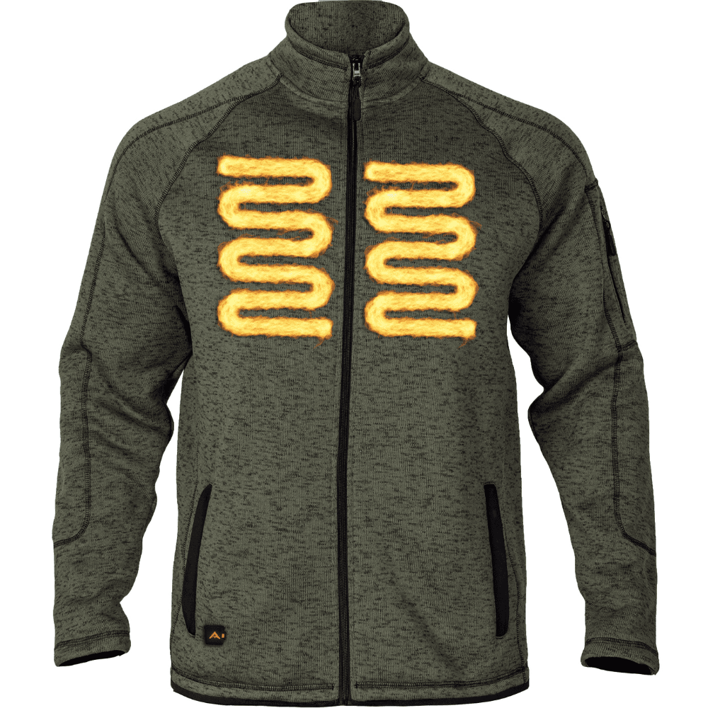 Heat Weaveguard Stickad Värmejacka Herr inkl Powerbank Brunmelerad, view: 2