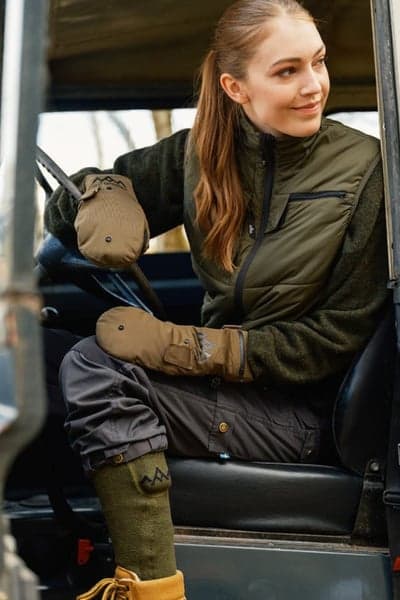 Heated Everyday Socks w.batteries V2 Olive Green, view: 4